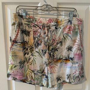 Johnny Was Tropical Linen Shorts. Size Medium